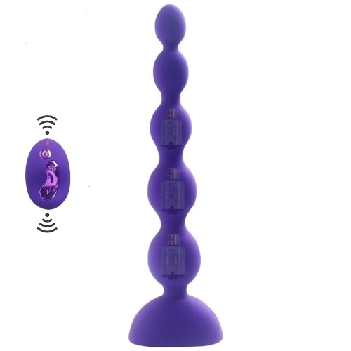Aphrodisia Silicone 5 Beads Uzaktan Kumandalı Boncuk Anal Vibratör-Purple