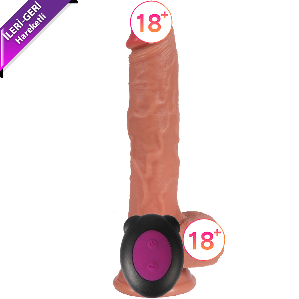 Shequ Harlan Telescopic Dildo İleri Geri Hareketli Realistik Penis SQ-T10015